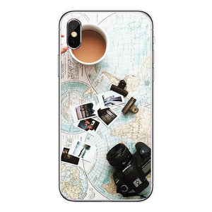 World Map Travel Just Go Soft Clear Phone Case Cover Coque Fundas For iPhone  XS MAX 5 6 6Plus 7 7Plus 8 8Plus X Fundas Cover - thisusefultips