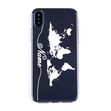 Load image into Gallery viewer, World Map Travel Plans Clear Soft Phone Case For iPhone For iPhone X XS Max 7 8 6 Plus XR Cases DIY Custom Name Line Phone Cover - thisusefultips