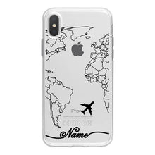 Load image into Gallery viewer, World Map Travel Plans Clear Soft Phone Case For iPhone For iPhone X XS Max 7 8 6 Plus XR Cases DIY Custom Name Line Phone Cover - thisusefultips