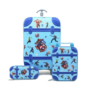 3PCS/set cartoon Spider Man students trolley case kids Climb stairs Luggage Travel stereo suitcase The Avengers child pencil box - thisusefultips