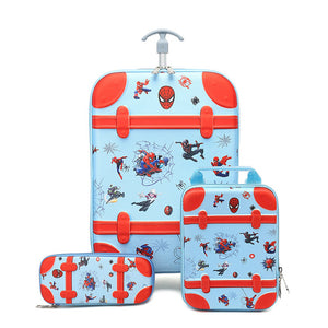 3PCS/set cartoon Spider Man students trolley case kids Climb stairs Luggage Travel stereo suitcase The Avengers child pencil box - thisusefultips