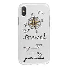 Load image into Gallery viewer, World Map Travel Plans Clear Soft Phone Case For iPhone For iPhone X XS Max 7 8 6 Plus XR Cases DIY Custom Name Line Phone Cover - thisusefultips