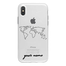 Load image into Gallery viewer, World Map Travel Plans Clear Soft Phone Case For iPhone For iPhone X XS Max 7 8 6 Plus XR Cases DIY Custom Name Line Phone Cover - thisusefultips