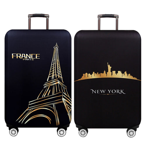 New York Paris Thicken Luggage Protective Cover 18-32inch Trolley Baggage Travel Bag Covers Elastic Protection Suitcase Case 271 - thisusefultips