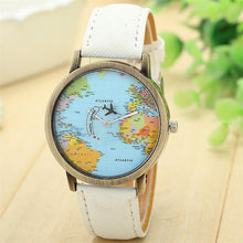 Load image into Gallery viewer, Hot Sale Mini World Fashion Quartz Watch Men Unisex Map Airplane Travel Around The World Women Leather Dress Wrist Watches#5 - thisusefultips