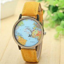 Load image into Gallery viewer, Hot Sale Mini World Fashion Quartz Watch Men Unisex Map Airplane Travel Around The World Women Leather Dress Wrist Watches#5 - thisusefultips