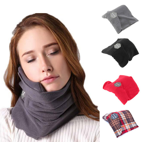 Travel Pillow Airplane Neck Scarf Pillow No Inflatable Comfortable Pillows Portable Home Office Head Rest Sleep Massage Pillows - thisusefultips