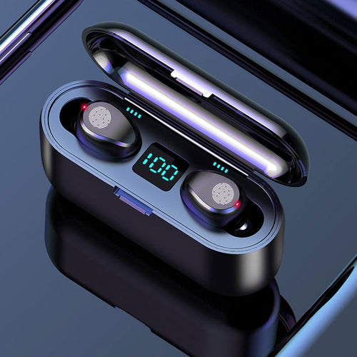 Wireless Earphone Bluetooth V5.0 F9 TWS Wireless Bluetooth Headphone LED Display With 2000mAh Power Bank Headset With Microphone - thisusefultips