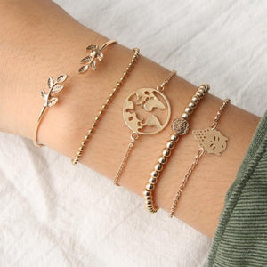 World Map Bracelets For Women Travel Jewellery Rose Gold Chain Friendship Sister Gifts Globe Bracelet Femme BFF - thisusefultips