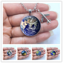 Load image into Gallery viewer, 2019 New World Map Necklace Travel Explore Discover Glass Dome Cabachon Plane Charm Pendant Necklace Men Women Gifts - thisusefultips