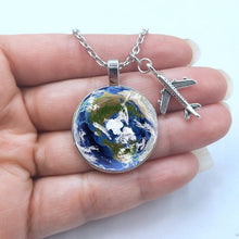 Load image into Gallery viewer, 2019 New World Map Necklace Travel Explore Discover Glass Dome Cabachon Plane Charm Pendant Necklace Men Women Gifts - thisusefultips