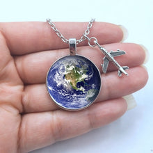 Load image into Gallery viewer, 2019 New World Map Necklace Travel Explore Discover Glass Dome Cabachon Plane Charm Pendant Necklace Men Women Gifts - thisusefultips