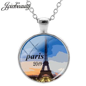 JOINBEAUTY Paris Eiffel Tower Travel Necklace Paris 2019 Art Picture Glass Dome Cities Tourist Souvenir Statement Necklace PR58 - thisusefultips