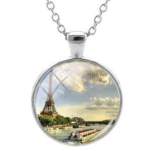 JOINBEAUTY Paris Eiffel Tower Travel Necklace Paris 2019 Art Picture Glass Dome Cities Tourist Souvenir Statement Necklace PR58 - thisusefultips