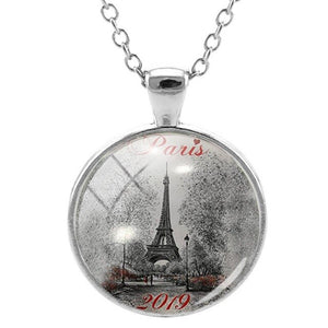 JOINBEAUTY Paris Eiffel Tower Travel Necklace Paris 2019 Art Picture Glass Dome Cities Tourist Souvenir Statement Necklace PR58 - thisusefultips