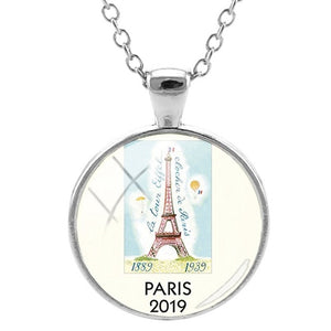 JOINBEAUTY Paris Eiffel Tower Travel Necklace Paris 2019 Art Picture Glass Dome Cities Tourist Souvenir Statement Necklace PR58 - thisusefultips