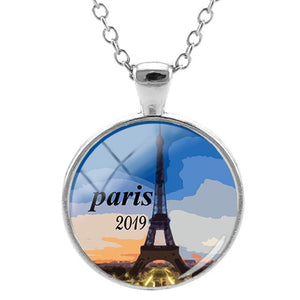 JOINBEAUTY Paris Eiffel Tower Travel Necklace Paris 2019 Art Picture Glass Dome Cities Tourist Souvenir Statement Necklace PR58 - thisusefultips