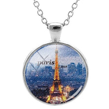 Load image into Gallery viewer, JOINBEAUTY Paris Eiffel Tower Travel Necklace Paris 2019 Art Picture Glass Dome Cities Tourist Souvenir Statement Necklace PR58 - thisusefultips