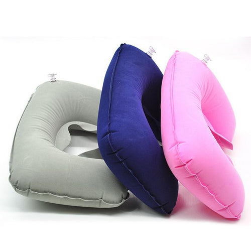 1pcs U-Shape Travel Pillow for Airplane Inflatable Neck Pillow Travel Accessories 6 Colors Comfortable Sleep Pillows - thisusefultips