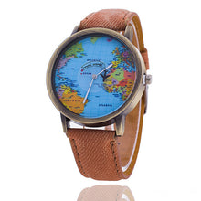 Load image into Gallery viewer, Fashion Global Travel By Plane Map Denim Fabric Band Watch Casual Women Wristwatches Quartz Watch  Relogio Feminino Gift - thisusefultips