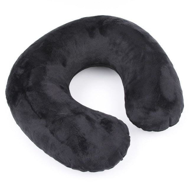 U Shaped Inflated Comfort Home Travel Car Neck Pillow Cushion Sleep Support Pain Relief Soft Travel Accessories - thisusefultips