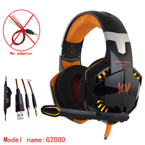 KOTION EACH Earphone Gaming Headphones With Microphone Stereo Headset Gamer Headphone  For Computer Earphones Big Gaming Headset - thisusefultips