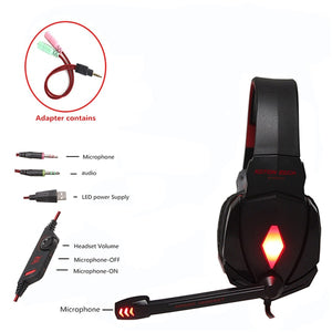 KOTION EACH Earphone Gaming Headphones With Microphone Stereo Headset Gamer Headphone  For Computer Earphones Big Gaming Headset - thisusefultips