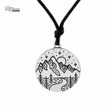 Load image into Gallery viewer, My shape valentine Himalayas Mountain Necklace Wanderlust Pendants Gift for Climbers Travel Antique Silver Charm 28*25mm - thisusefultips