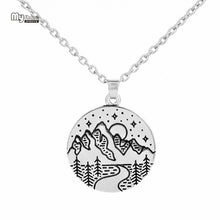 Load image into Gallery viewer, My shape valentine Himalayas Mountain Necklace Wanderlust Pendants Gift for Climbers Travel Antique Silver Charm 28*25mm - thisusefultips