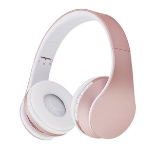 Wireless Bluetooth Headphone Rose Gold Stereo Bass Headset Big Headphones with Mic TF FM Noise Canceling Wireless Headphones - thisusefultips