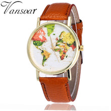 Load image into Gallery viewer, Fashion Quartz Watch Men Unisex World Map plane Traveling Around the World Leather Dress Women Wristwatches Hot sale #5/22 - thisusefultips