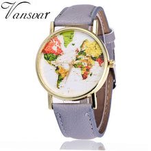 Load image into Gallery viewer, Fashion Quartz Watch Men Unisex World Map plane Traveling Around the World Leather Dress Women Wristwatches Hot sale #5/22 - thisusefultips