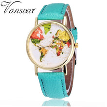 Load image into Gallery viewer, Fashion Quartz Watch Men Unisex World Map plane Traveling Around the World Leather Dress Women Wristwatches Hot sale #5/22 - thisusefultips