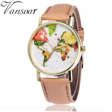 Load image into Gallery viewer, Fashion Quartz Watch Men Unisex World Map plane Traveling Around the World Leather Dress Women Wristwatches Hot sale #5/22 - thisusefultips