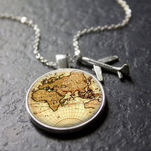 Load image into Gallery viewer, XUSHUI XJ Vintage World Map Necklace Travel Explore Discover Glass Dome Cabachon Plane Charm Pendant Necklace Men Women Gifts - thisusefultips