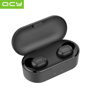 QCY QS2 TWS Bluetooth V5.0 Headset Sports Wireless Earphones 3D Stereo Earbuds Mini in Ear Dual Microphone With Charging box - thisusefultips