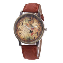 Load image into Gallery viewer, New Fashion Quartz Watch Men Unisex Map Airplane Travel Around The World Women Leather Dress Wrist Watches Relogio Feminino 328 - thisusefultips