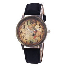 Load image into Gallery viewer, New Fashion Quartz Watch Men Unisex Map Airplane Travel Around The World Women Leather Dress Wrist Watches Relogio Feminino 328 - thisusefultips