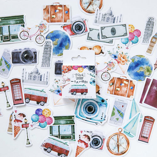 One Person Travel Decorative Stickers Adhesive Stickers DIY Decoration Diary Stationery Stickers Children Gift - thisusefultips